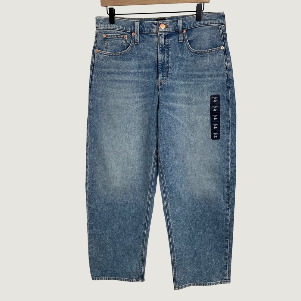J Crew Slim Barrel Jean Women 30 Blue Denim High Rise NWT Boho Casual Relaxed